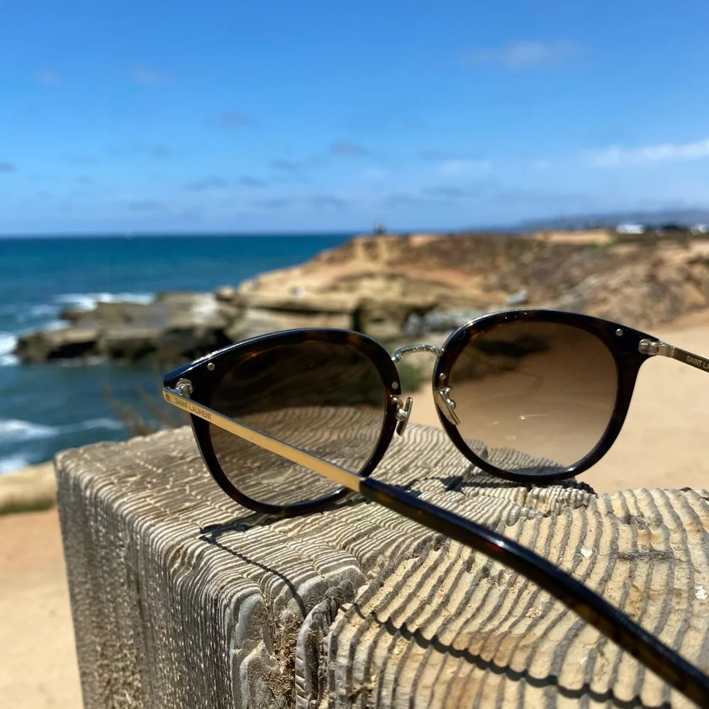 Saint Laurent Unisex Havana/Gold - Brown SL 117/K 003 Sunglasses 🕶 - Picture 3 of 8